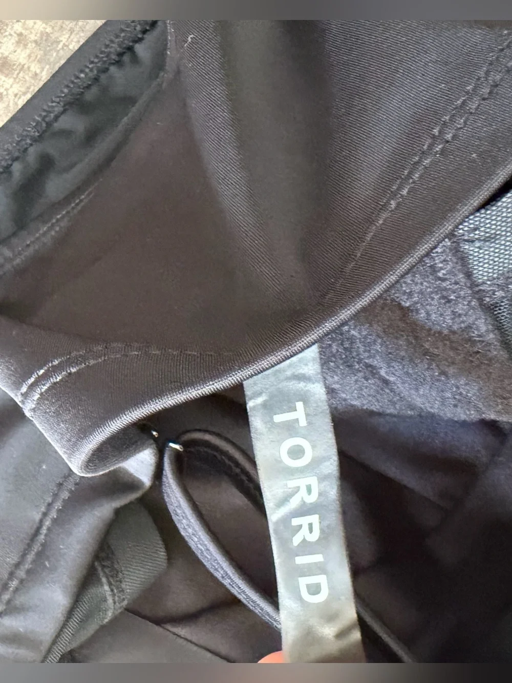 Torrid Vixen Size 1X Black Push Up High Neck Mesh Underwire Halter Swim Top